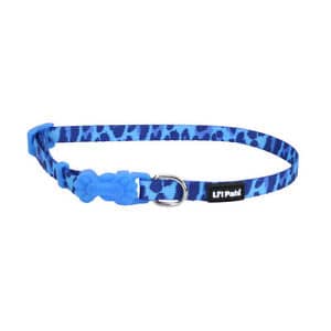 Lil Pals Adjustable Patterned Collar Blue Leopard